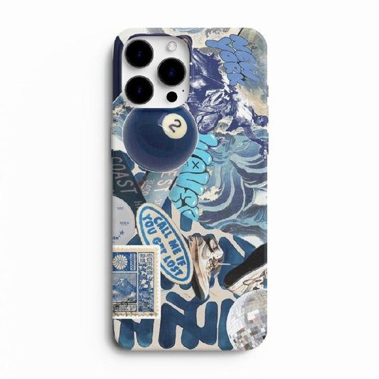 Y2K Blue Haze Glass Case – Vintage Disco Vibe